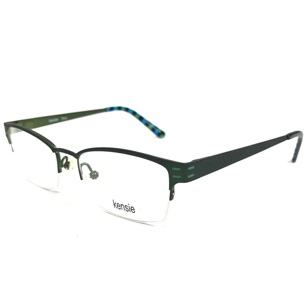 Kensie Eyeglasses Frames FLIRTY FE Green Rectangular Half Rim 47-16-130